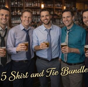 5 Men's Assorted Color Dress Shirts And Ties Nick Graham & Bespoke NY